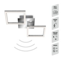 LED Deckenlampe Frame, Chrom / Alu, 12 Watt, 3000K, schwenkbar, 47 x 22,6 x 7,4 cm – Telefunken
