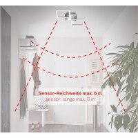 LED Deckenlampe Frame, Chrom / Alu, 12 Watt, 3000K, schwenkbar, 47 x 22,6 x 7,4 cm – Telefunken