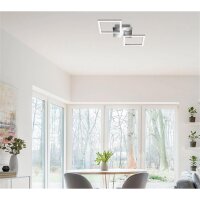 LED Deckenlampe Frame, Chrom / Alu, 12 Watt, 3000K, schwenkbar, 47 x 22,6 x 7,4 cm – Telefunken