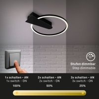 Deckenleuchte Briloner Deckenlampe LED 12W schwarz...