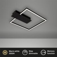 Briloner LED Deckenleuchte Schwarz Flach 3-Stufen-Dimmer...