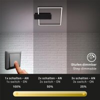 Briloner LED Deckenleuchte Schwarz Flach 3-Stufen-Dimmer Memory-Funktion 12W 1400lm Warmweiß