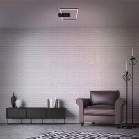 Briloner LED Deckenleuchte Schwarz Flach 3-Stufen-Dimmer Memory-Funktion 12W 1400lm Warmweiß