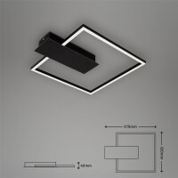 Briloner LED Deckenleuchte Schwarz Flach 3-Stufen-Dimmer Memory-Funktion 12W 1400lm Warmweiß