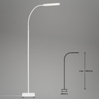 Stehleuchte Briloner LED 6,5W 183CM Stehlampe Dimmbar CCT Touch Flexarm Office Büroleuchte Weiß