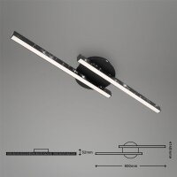 LED Deckenleuchte mit Laserlochoptik, Schwarz, 10,5 Watt, 1400lm, 3000K – Briloner