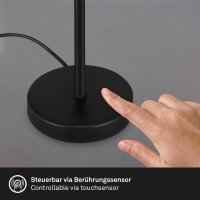 B-Kartonage Tischleuchte Briloner LED 4,5W Ø 19,8CM Tischlampe Dimmbar Touch 4000K Schwarz