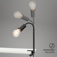 Klemmleuchte mit E27-Fassung, Schwarz, 10 Watt (exkl.), 32,5 x 4,2 x 4,2 cm – Briloner