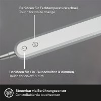 Tischleuchte Briloner LED Tischlampe Silber Lichtfarbe verstellbar Touchdimmer