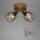 2-flammiger Deckenstrahler Holz, Holz / Rost, 2x25W, E27-Fassung, schwenkbar – Briloner