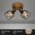 2-flammiger Deckenstrahler Strahler Holz, Holz / Rost, 2x25W (exkl.), schwenkbar – Briloner