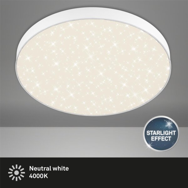 LED Deckenleuchte Sternenhimmel, Weiß, 24,5 Watt, 2400lm, 4000K – Briloner