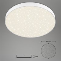 Briloner Deckenleuchte Sternenhimmel LED 24,5W Rahmenlos Deckenlampe Weiß