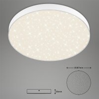 LED Deckenleuchte Sternenhimmel, Weiß, 24,5 Watt, Sternenhimmel-Effekt, Ø 38,7 cm – Briloner