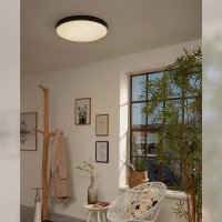 Deckenleuchte Briloner LED 24,5W Ø 38,7CM Deckenlampe Sternenhimmel Rahmenlos 4000K Rund Schwarz