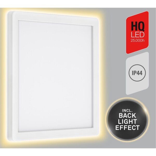 Telefunken LED Außenwandleuchte 15W Backlight-Effekt IP44 Eckig Weiß