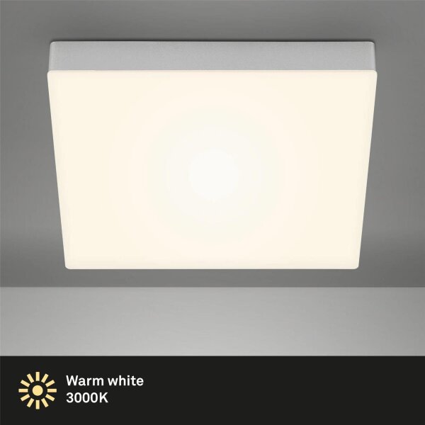 LED Deckenleuchte, silber, weiß, 21 Watt, Warmweiß, 28,7 x 28,7 x 3,6 cm – Briloner