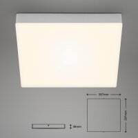 LED Deckenleuchte, silber, weiß, 21 Watt, 28,7 x 28,7 x 3,6 cm – Briloner
