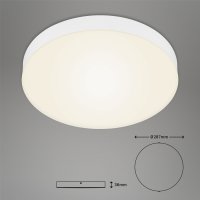 B-Kartonage Briloner Deckenleuchte LED 21W Ø 28,7cm Deckenlampe Rahmenlos Aufbauleuchte 3000K Rund Weiß