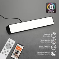 B-Kartonage Briloner Wallwasher LED Tischleuchte 9W Smart Home WIFI CCT-Steuerung Dimmbar RGB Fernbedienung Schwarz