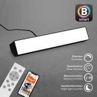 Tischleuchte LED Wallwasher, Schwarz, 9 Watt, dimmbar, smart steuerbar, RGB – Briloner