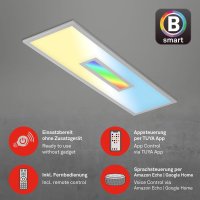 Deckenleuchte Briloner Centro S LED 28W 100CM Deckenlampe SmartHome Dimmbar CCT Fernbedienung RGB Centerlight Silber