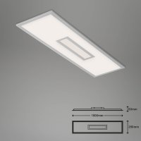 Deckenleuchte Briloner Centro S LED 28W 100CM Deckenlampe SmartHome Dimmbar CCT Fernbedienung RGB Centerlight Silber