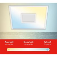 Deckenleuchte Telefunken LED 36W Panel Dimmbar CCT Mittellicht RGB Backlight Fernbedienung Deckenlampe Eckig Weiß