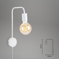 Wandleuchte Briloner Leseleuchte Weiß Bettlampe Wandlampe mit Steckerzuleitung