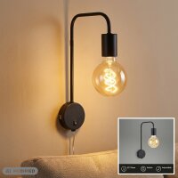 LED Wandlampe Bettlampe, Schwarz, 10 Watt, 19 x 8 x 33,5...
