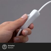Tischleuchte mit E27-Fassung und Kabelschalter, Weiß, 10 Watt (exkl.), Ø 10 cm – Briloner