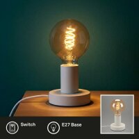Tischleuchte mit E27-Fassung und Kabelschalter, Weiß, 10 Watt (exkl.), Ø 10 cm – Briloner