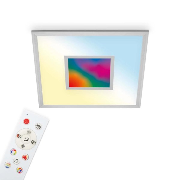 Telefunken Deckenleuchte LED 24W Panel RGB CCT Deckenlampe Fernbedienung Centerlight Silber