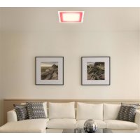 B-Kartonage Deckenleuchte Telefunken LED 24W Panel Dimmbar RGB CCT Fernbedienung Deckenlampe Eckig Weiß