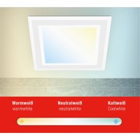 Deckenleuchte Telefunken LED 24W Panel Dimmbar RGB CCT Fernbedienung Deckenlampe Eckig Weiß