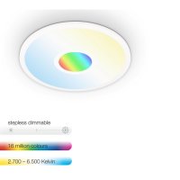 B-Kartonage Deckenleuchte Telefunken LED 24W Ø44,5CM Panel Dimmbar CCT Mittellicht RGB Deckenlampe Fernbedienung Rund Weiß