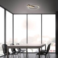 LED Deckenleuchte Nico, Gold-Eloxiert, Braun, 12 Watt, dimmbar, 34 x 29,5 x 4 cm – Briloner