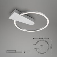 Deckenleuchte Briloner Nico LED 12W Ø 29,5CM Deckenlampe Dimmbar 3000K Alu-Chrom