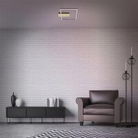 LED Deckenleuchte Nico, Gold-Braun, 12 Watt, 3000K, dimmbar, 37,5 x 32 x 4 cm – Briloner