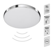 LED Deckenleuchte Sensor, Chrom, 16 Watt, IP44, Ø...