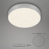 Briloner Deckenleuchte Sternenhimmel LED 16W Deckenlampe Rahmenlos Rund Silber