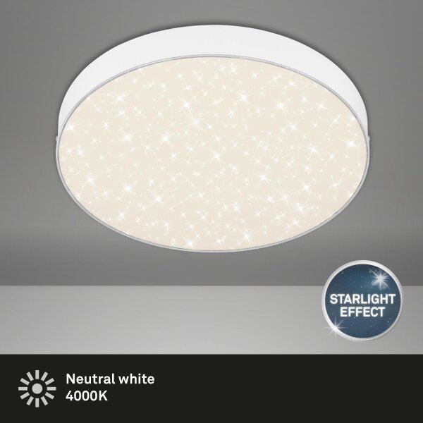 LED Deckenleuchte Flame Star, Weiß, 21 Watt, Sternenhimmel-Effekt, Ø 28,7 cm – Briloner