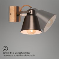 Wandleuchte Briloner E27-Fassung 21CM Wandlampe Schwenkbar Strahler Metall Spot Antik-Grau