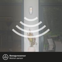 Briloner Außenleuchte Bewegungssensor E27-Fassung Wandleuchte IP44 Weiß
