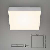 LED Deckenleuchte Rahmenlose, Silber, 16 Watt, 1600lm, 3000K, 21,2 x 21,2 x 3,6 cm – Briloner