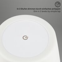 Akku Tischleuchte Briloner LED 3W Ø 14,5CM Tischlampe Außen IP44 Dimmbar Touch Außentischleuchte 4000K Schwarz