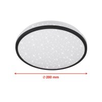 LED Deckenleuchte Sternenhimmel Sensor, Schwarz, 16 Watt, Sternenhimmel-Effekt – Telefunken