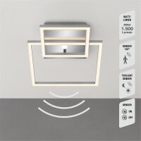 LED Deckenlampe Frame, Chrom / Alu, 17 Watt, 3000K, schwenkbar, 35,8 x 26 x 7,6 cm – Telefunken