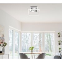 LED Deckenlampe Frame, Chrom / Alu, 17 Watt, 3000K, schwenkbar, 35,8 x 26 x 7,6 cm – Telefunken