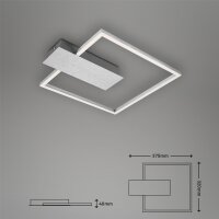 Deckenleuchte Briloner LED 12W Alu-Chrom Deckenlampe 3Stufen dimmbar